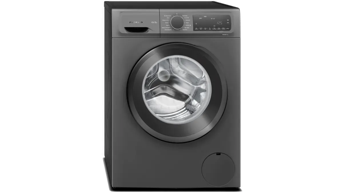 Kontrol paneli ve paslanmaz çelik davulu ile çamaşır makinesi kurmak.