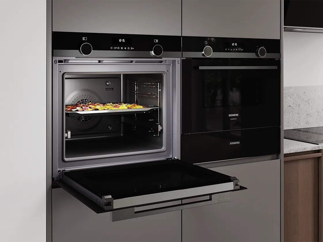 Siemens modern black ovens with Integral microwave