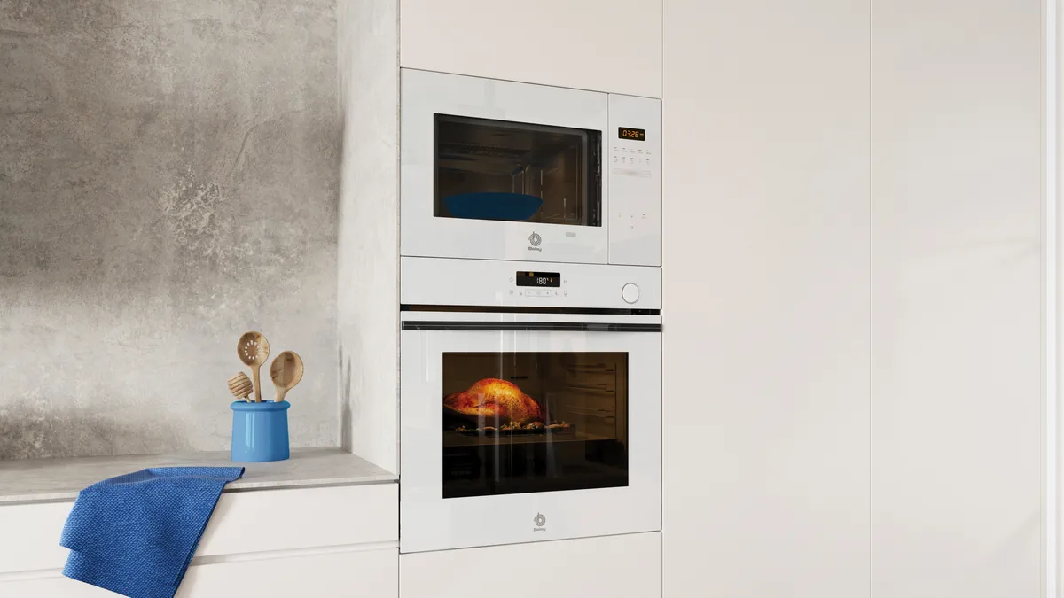 Plano horno blanco cristal