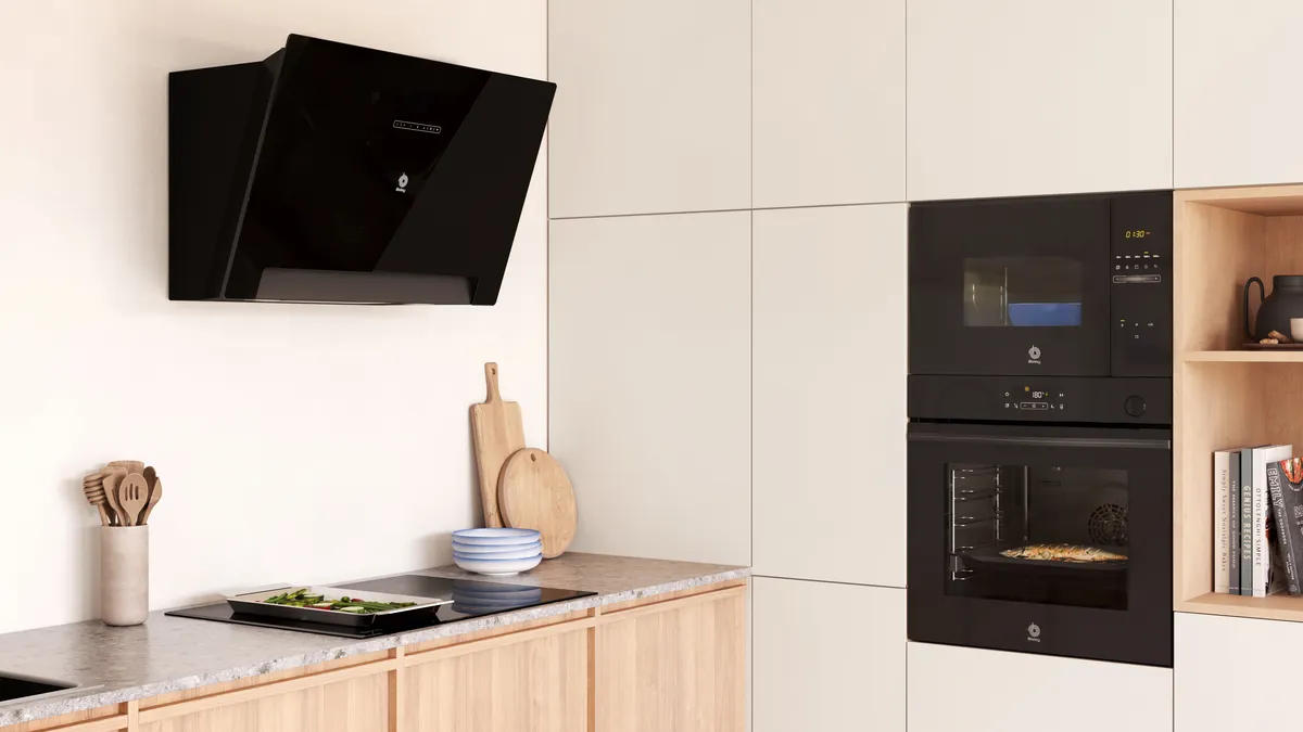 Plano cocina serie cristal negro