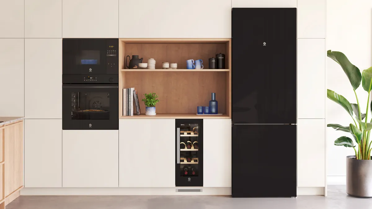 Conjunto cocina serie cristal en negro