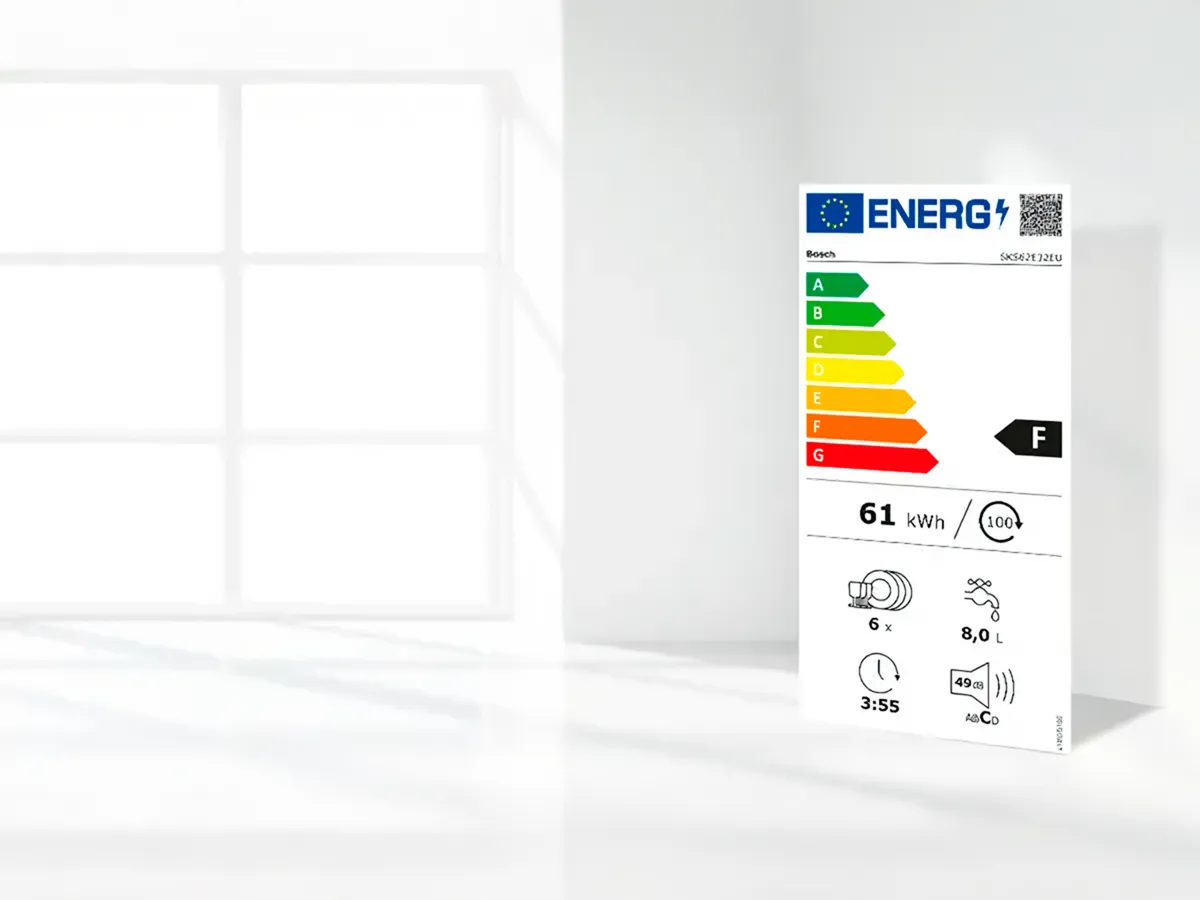 Energiamärgis, mis tagab vähendatud energia- ja veetarbimise efektiivse keskkonnasõbraliku töövõime.