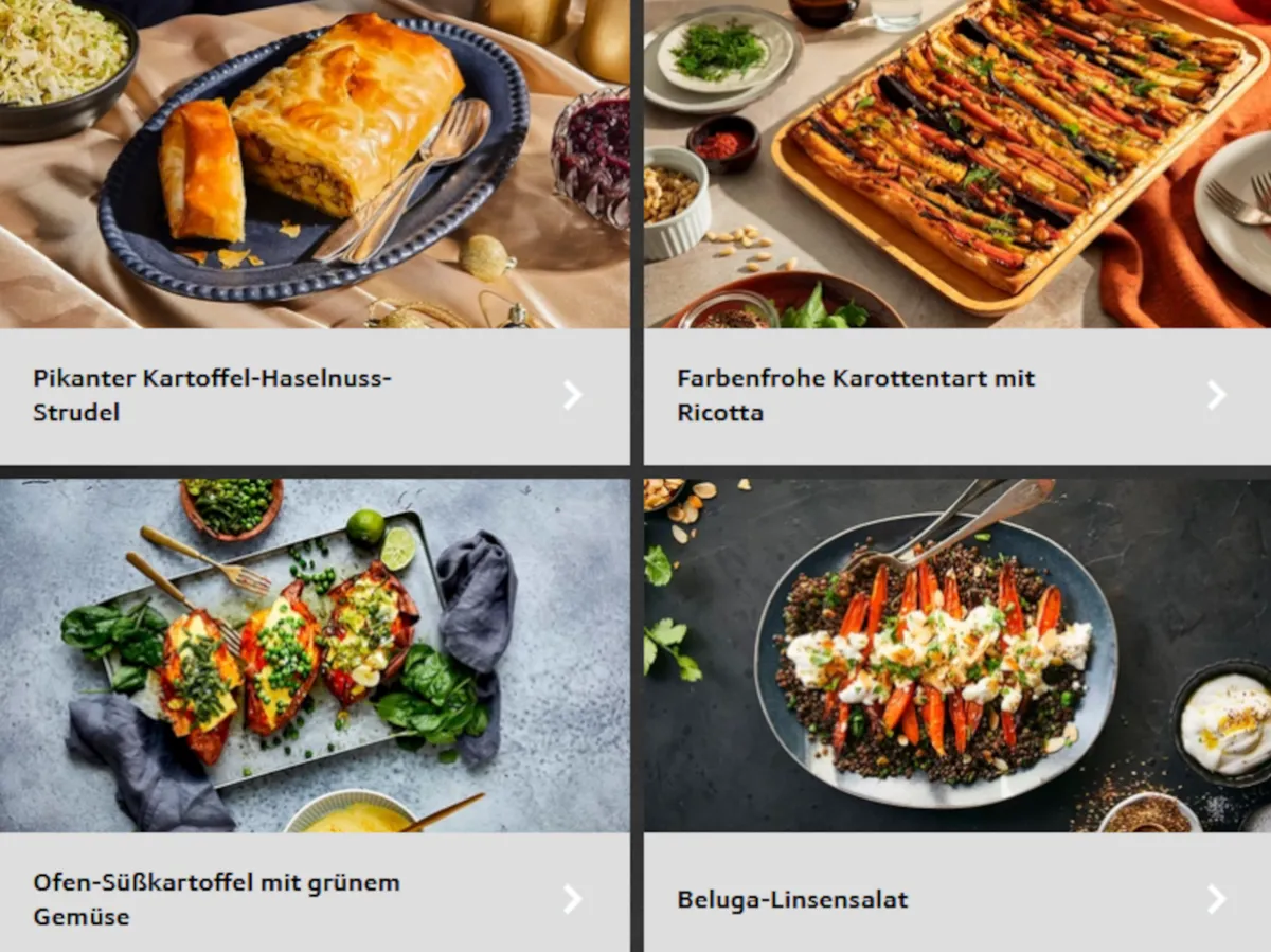 Eine Collage aus köstlichen Gerichten wie überbackenen Austern, Knödeln, Brötchen und Bao-Burgern mit leuchtenden Farben und Texturen.