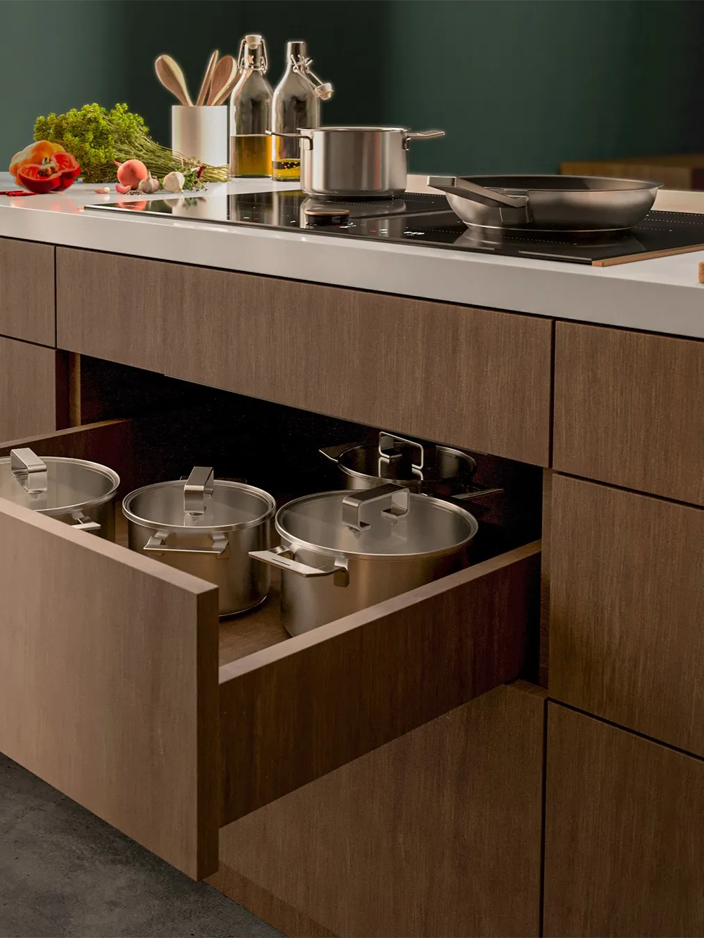 Vented hob with elegant design