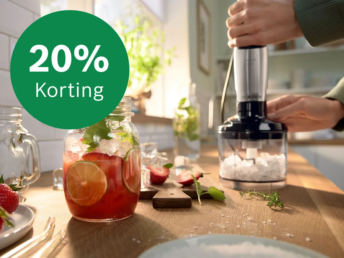 Nu 20% korting op jouw favoriete keukenmachine-, blender en mixeraccessoire.