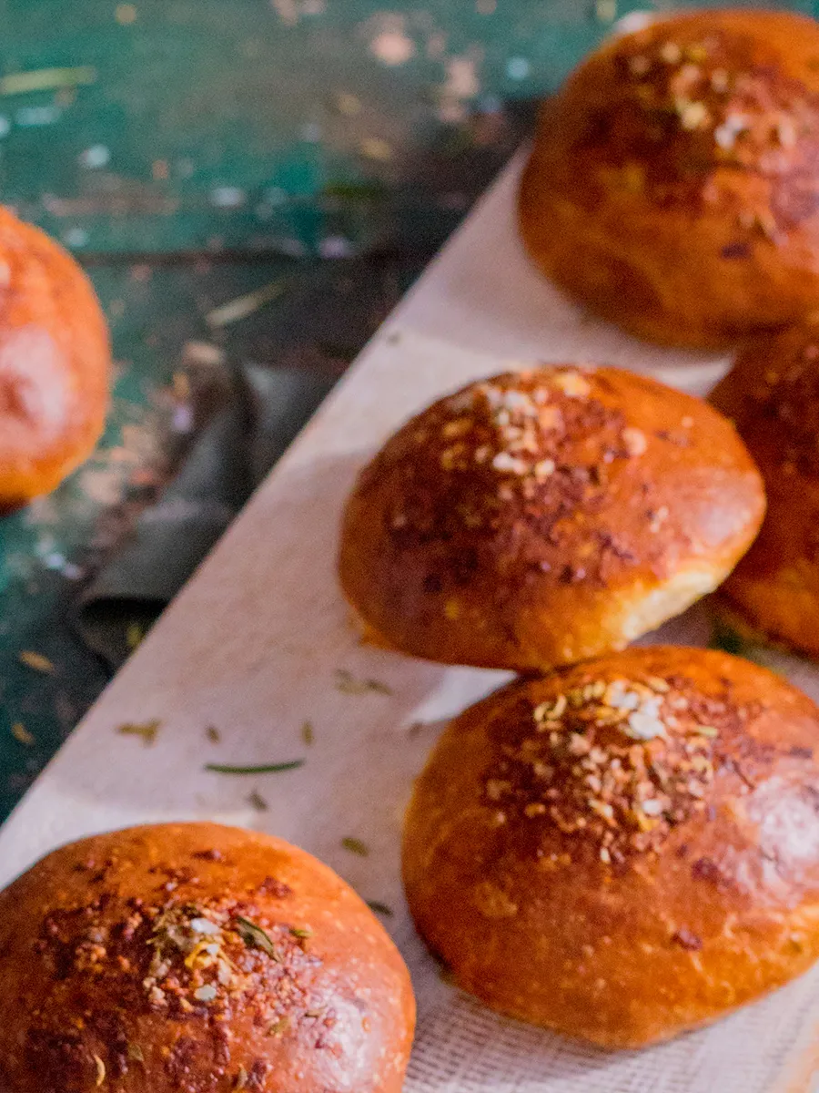 Fennel Seed and Mozzarella Melt in the middle brioche