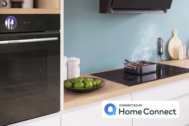 Kuhinja z Home Connect pečico in kuhalno ploščo