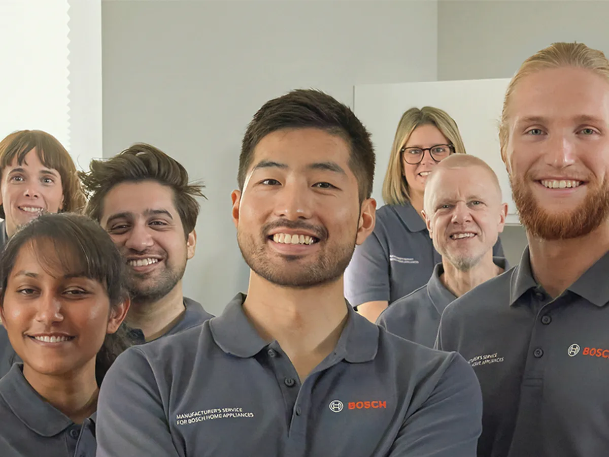 Bosch service-team – engagerede teknikere klar til at levere professionel support og ekspertise til dine hvidevarer.