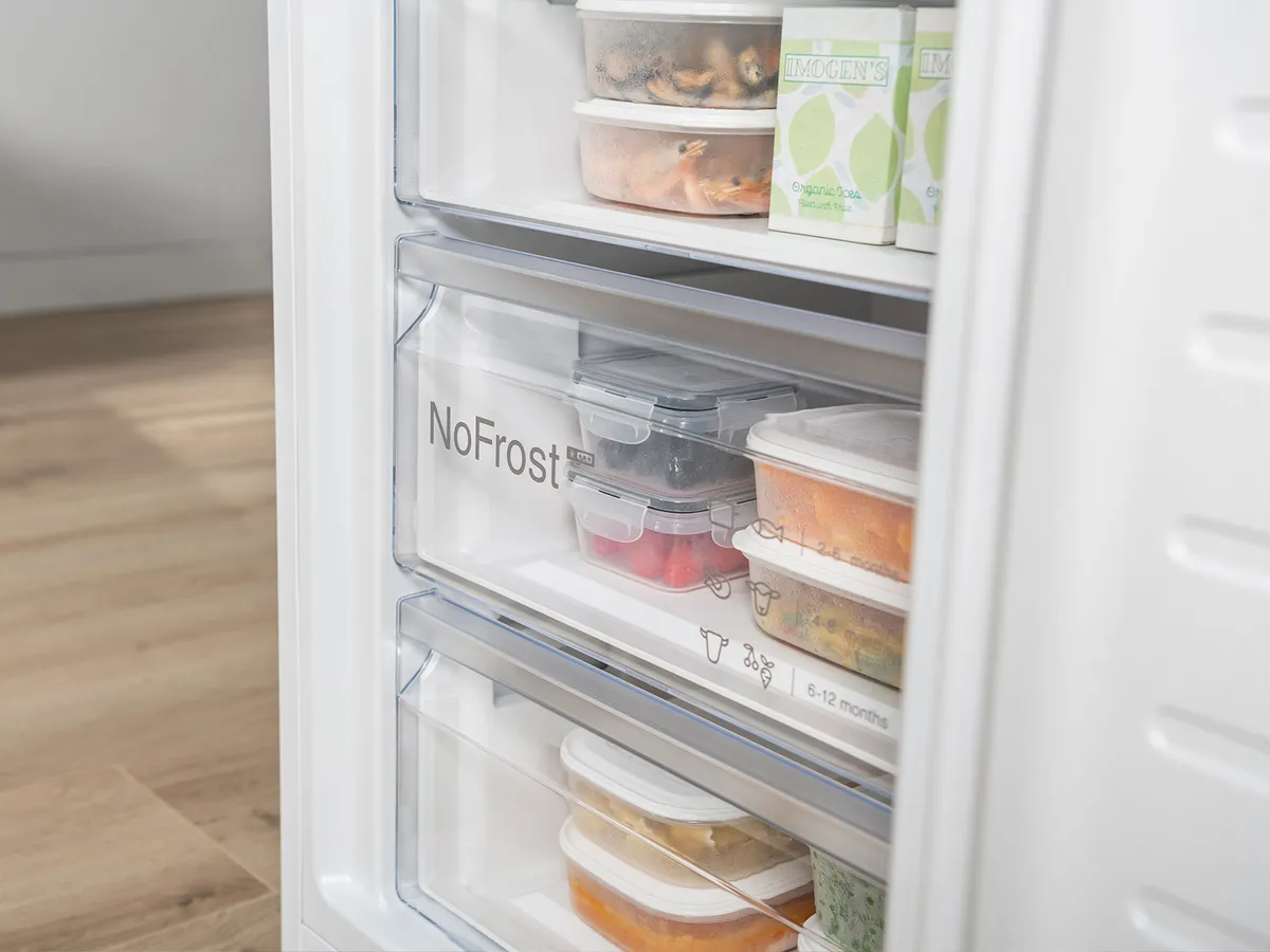 No frost freezer with open door