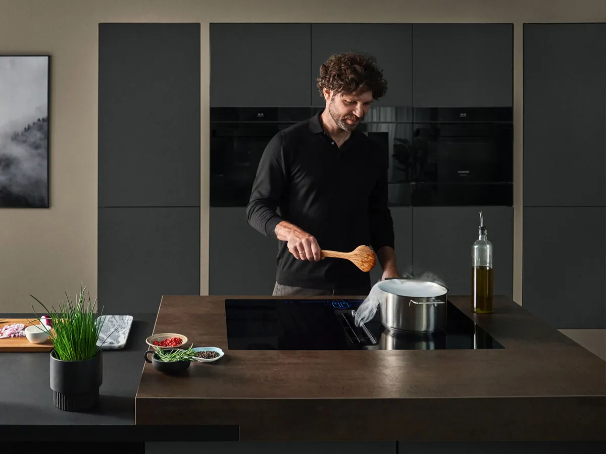 Innovative space-saving design of venting hob