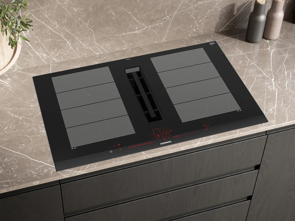 Induction hob built onto countertop