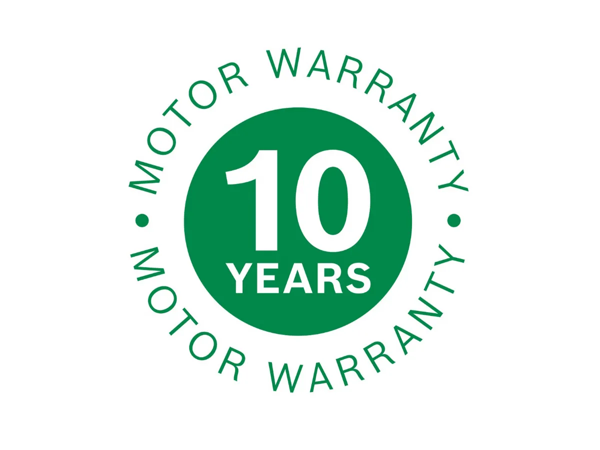 10 year motor warranty badge
