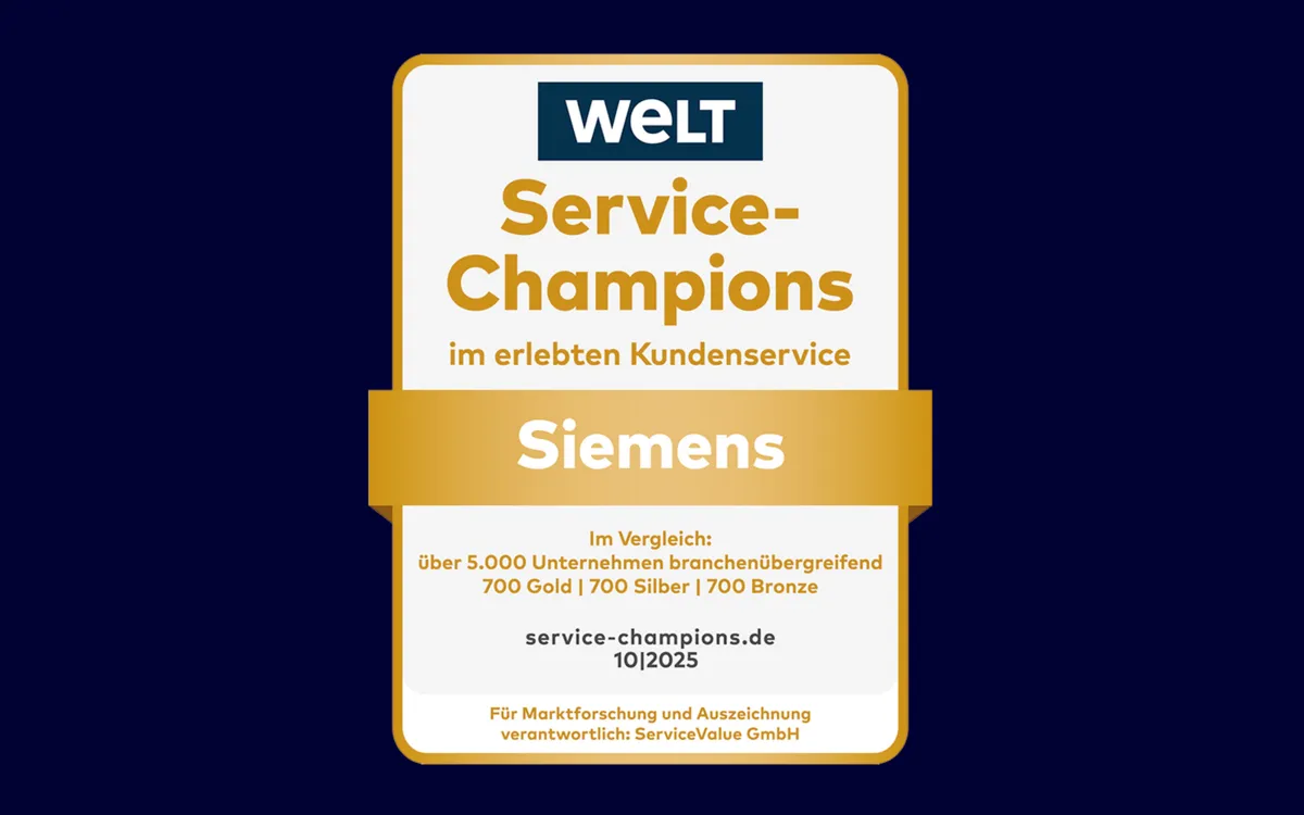 Siemens Kundenservice ist Service Champion 2025