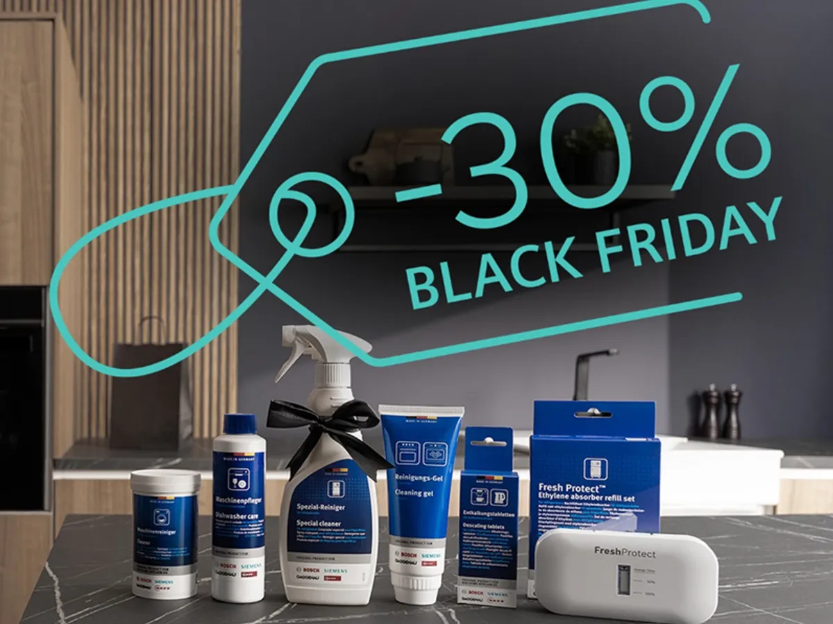Ottimizzate le prestazioni e la durata dei vostri elettrodomestici Siemens – approfittate ora del 30% di sconto sui prodotti di cura, pulizia e sugli accessori. Valido dal 27.11 al 05.12.