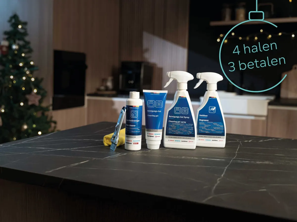 Verschillende reinigingsmiddelen van Siemens.