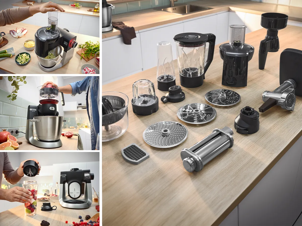Bosch MUMS6ZS13D kompakte Küchenmaschine mit Zubehör und Edelstahlschüssel