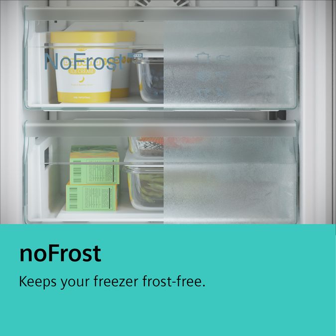 iQ500 Built-in fridge-freezer with freezer at bottom 177.2 x 55.8 cm soft close flat hinge KI85NAD30G KI85NAD30G-13
