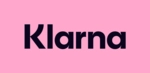 Das Klarna-Logo ist in großen, fetten Buchstaben auf einem hellrosa Hintergrund dargestellt.