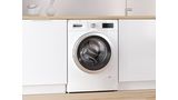 Bosch Frontlader-Unterbau-Waschmaschine in einer modernen wei&szlig;en K&uuml;che