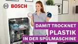 Video, das die innovativen Funktionen der PerfectDry Geschirrsp&uuml;ler von Bosch zeigt.