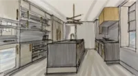 thermador kips bay christopher peacock main kitchen sketch