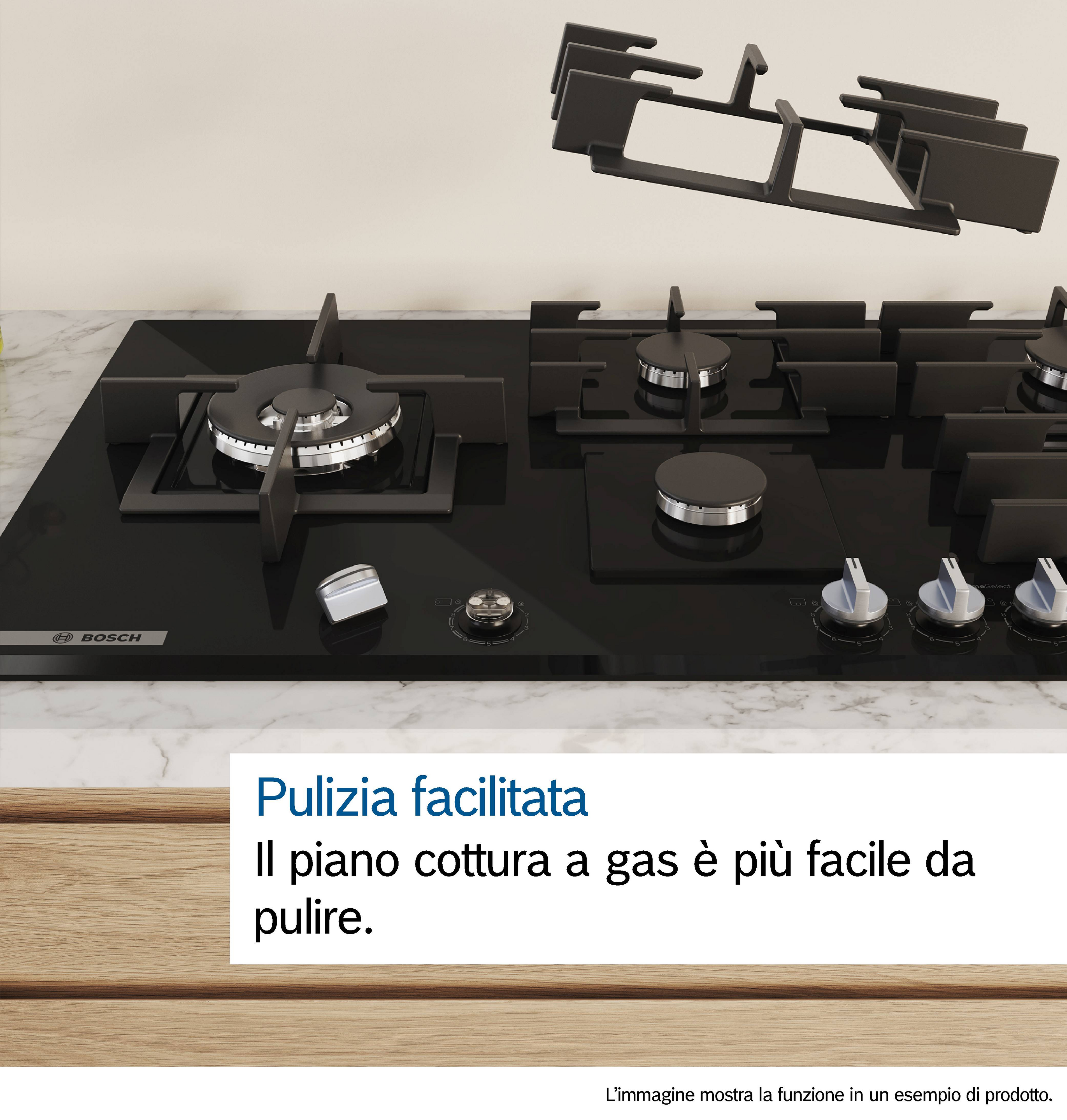 Siemens IQ500 EP7A6QI10 Piano Cottura Da Incasso 75 Cm 5 Fuochi Gas Vetro Temperato Nero Stepflame Griglie In Ghisa 4242003966761