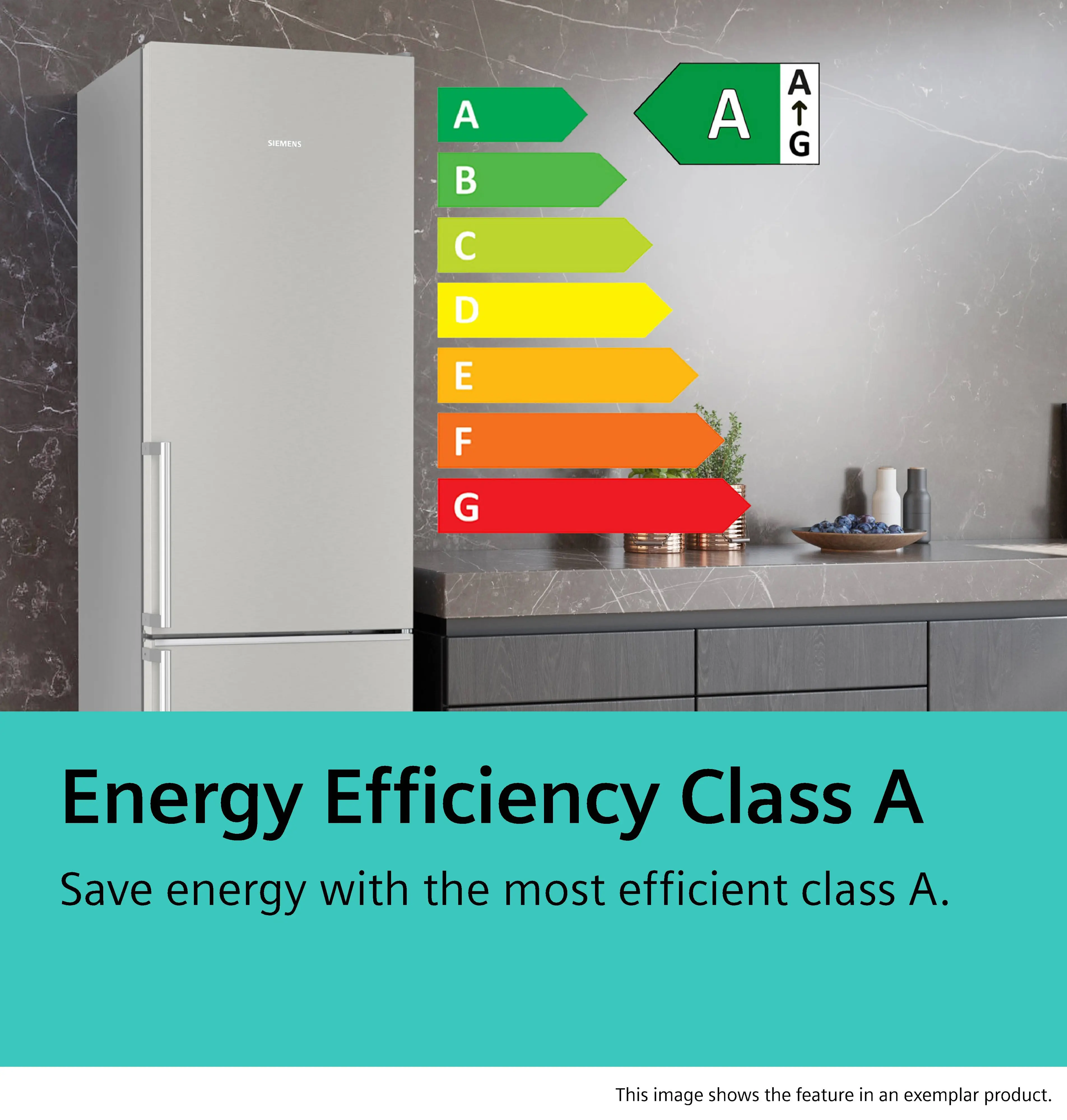 KG39NAIAU free-standing fridge-freezer with freezer at bottom