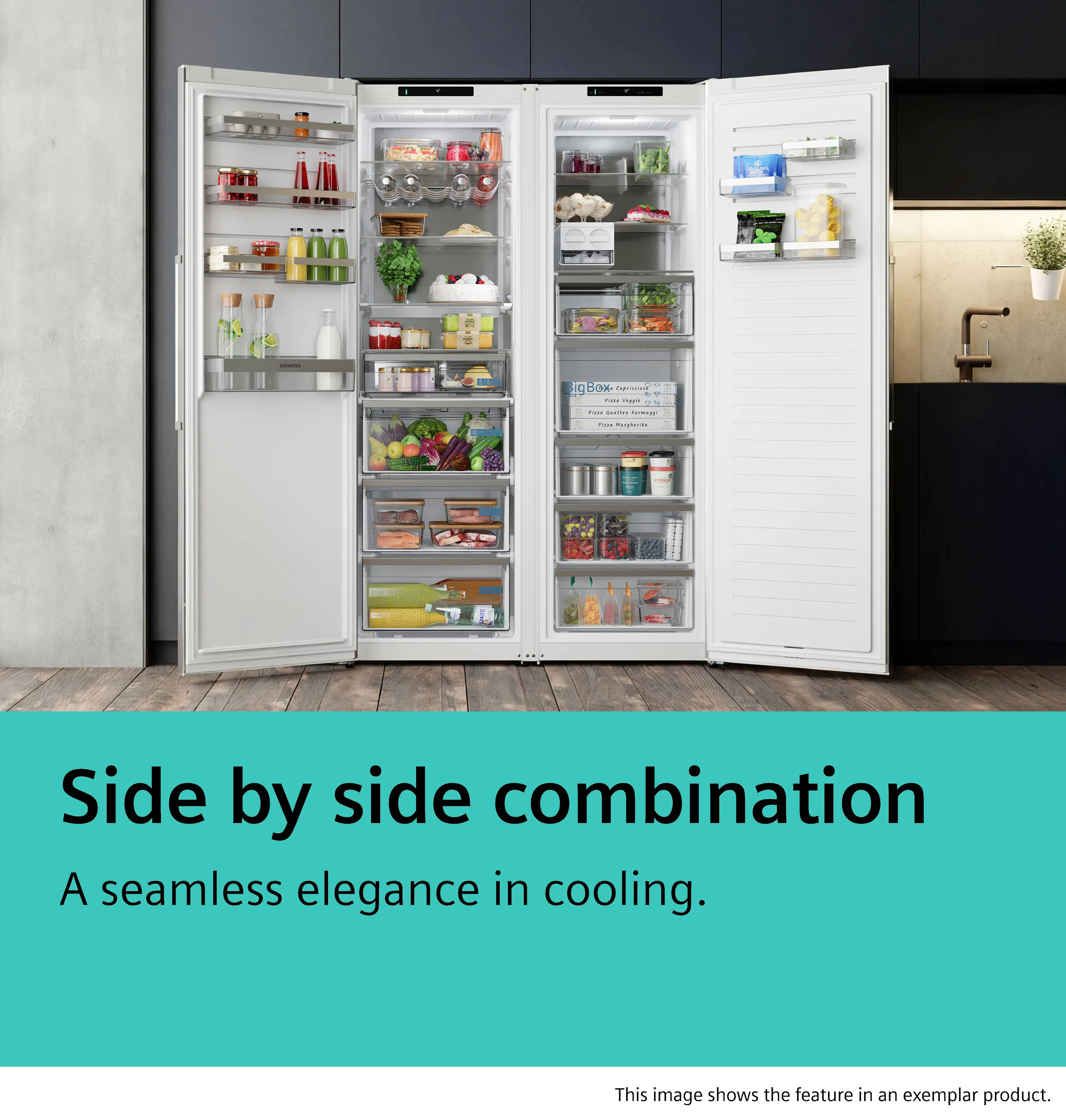 KG39NAIAU free-standing fridge-freezer with freezer at bottom