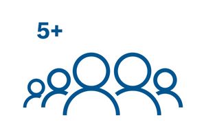 Das blaue Symbol mit f&uuml;nf Personen steht f&uuml;r eine Waschmaschine mit 10&nbsp;kg Fassungsverm&ouml;gen 