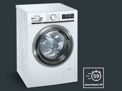 Lavez votre linge plus rapidement sans compromis sur les performances avec les lave-linge powerSpeed 59. 