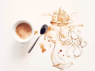 Coffee art drawing