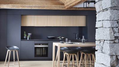 Una cucina moderna ed elegante in nero opaco.