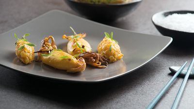 Calamaro con mostarda di ananas