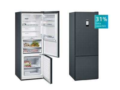 Siemens XXL koel-vriescombinatie iQ500 KG56FPXCA in blacksteel