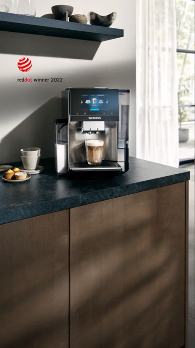 EQ700 coffee machine on kitchen countertop