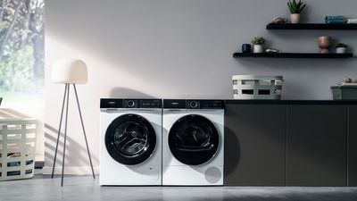 Siemens iQ700 Washer and Dryer next to each other in utility room