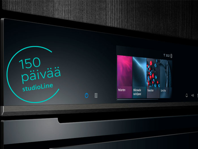 studioLine 150 p&auml;iv&auml;&auml; -kuvake kodinkoneen n&auml;yt&ouml;ll&auml;.