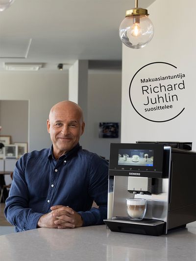 Makuasiantuntija Richard Juhlinin valinta on Siemens espressokoneet