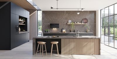 Cocina abierta al salon con isla