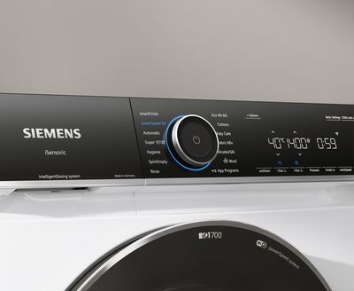 Front-Ansicht einer Blende von einer Siemens Waschmaschine.