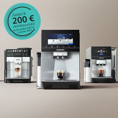 Découvrez notre offre sur les machines à café broyeurs à grains Siemens. 