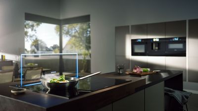 Kitchen countertop with smart appliances