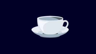 Illustration repr&eacute;sentant une tasse &agrave; cappuccino blanche pos&eacute;e sur une soucoupe de la m&ecirc;me couleur.