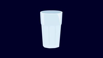 Illustration d'un verre vide sur un fond bleu foncé.