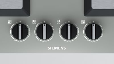 un pannello di controllo Siemens con quattro manopole rotanti per le impostazioni degli apparecchi.