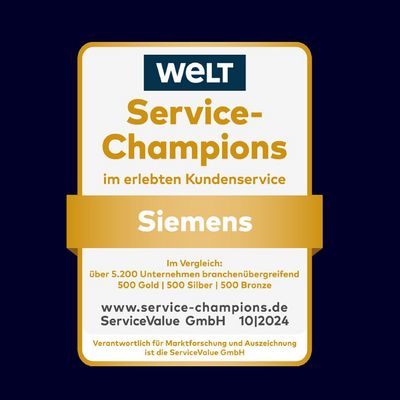 Siemens Kundenservice ist Service Champion 2024