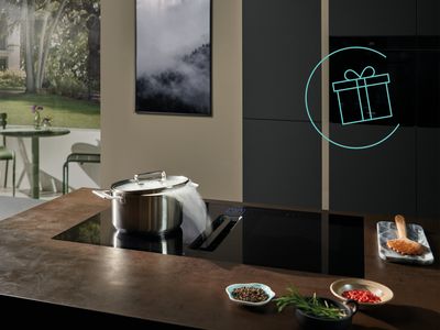 Geschenk-Icon mit Siemens studioLine Kochfeld. 