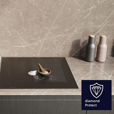 Siemens Kochfeld mit diamondProtect Funktion. Weniger Kratzer.
