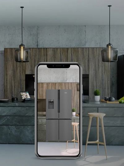 Smartfon z widokiem lodowki VR