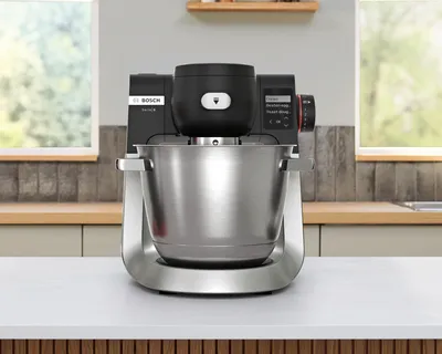 Stand mixer Series 6 front shot on a kitchen counter.